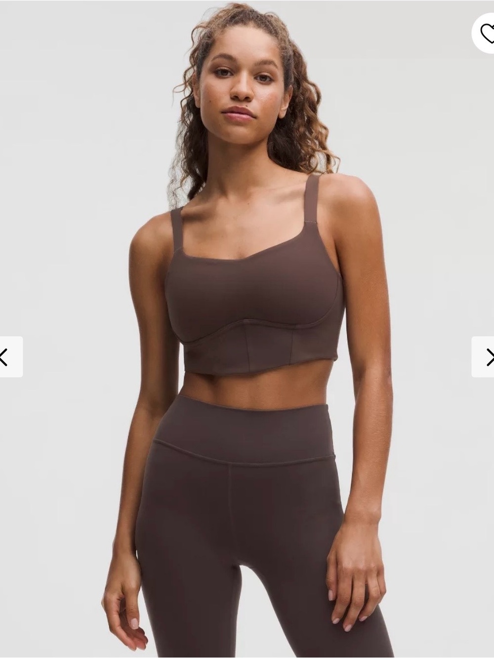 Lululemon Everlux Corsetry Longline Sports Bra Java Brown Size M